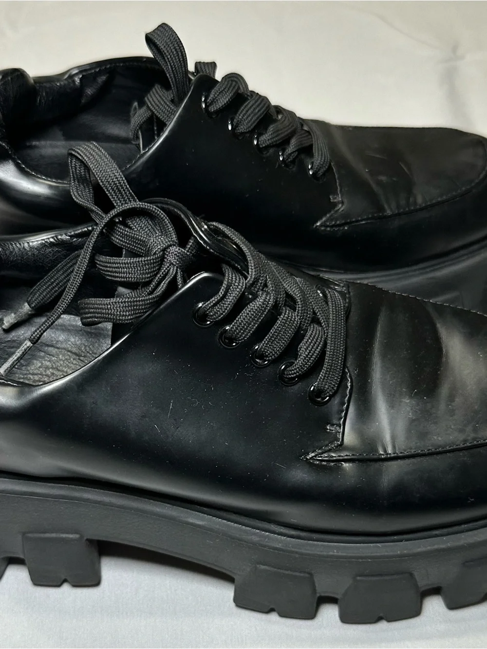 Princess Polly Mia Black Chunky Platform Oxfords Sz 9